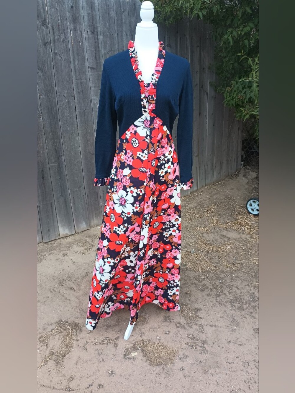 True Vintage '60S Flower Power Maxi Dress